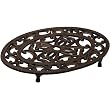 Cast Iron Scrolls Vintage Style Oval Rustic French Country Style Trivet on Feet, French Import
