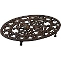 Cast Iron Scrolls Vintage Style Oval Rustic French Country Style Trivet on Feet, French Import