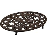 Cast Iron Scrolls Vintage Style Oval Rustic French Country Style Trivet on Feet, French Import
