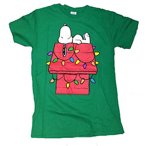 Peanuts Snoopy Christmas Lights Dog House Graphic T-Shirt