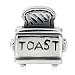 TOASTER Food Solid Sterling Silver Fits European Charm Bead Bracelets