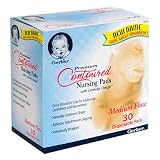 Gerber Premium Contoured Nursing Pads with Leaksafe Design, Medium Flow, 30 disposable pads