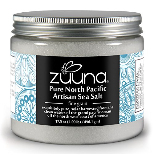 Pure North Pacific Artisan Sea Salt by ZUUNA® (Coarse Grain) 17.5oz; 100% Natural, Gourmet Sea Salt