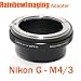 RAINBOWIMAGING Nikon G AF-S Lens to Micro 4/3 Four Thirds System Camera Mount Adapter, with aperture control ring, for Olympus PEN E-P1 E-P2 E-PL1, Panasonic Lumix DMC-GF1, GH1, G1, G2 G10, (RainbowImaging Adapter, MRSP 26.99)