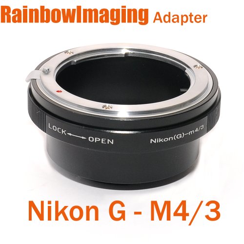 RAINBOWIMAGING Nikon G AF-S Lens to Micro 4/3 Four Thirds System Camera Mount Adapter, with aperture control ring, for Olympus PEN E-P1 E-P2 E-PL1, Panasonic Lumix DMC-GF1, GH1, G1, G2 G10, (RainbowImaging Adapter, MRSP 26.99)