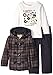 Kids Headquarters Little Boys' Plaid Fleece Jacket with Tee and Jeans