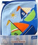 Bright Applique Hooded Towel, Blue