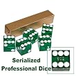 19Mm A Grade Serialized Set Of Casino Dice-Green