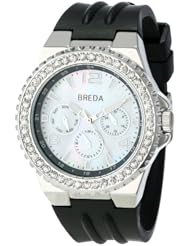 Breda Womens 9305-black Ashley Rhinestone Bezel Sport Casual Watch