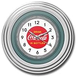 Trademark Coca-Cola 11.75-Inch Diameter Clock with Chrome Finish - 1930s Style