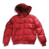 Tallino - Ladies Box Quilt Winter Jacket, Red (Size XL)