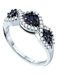 0.50CT BLACK DIAMOND FLOWER BAND