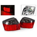 A Pair of Depo Red and Smoke Lense LED Tail Lights - Audi A4 B6 4DR 2002-2005 by Depo