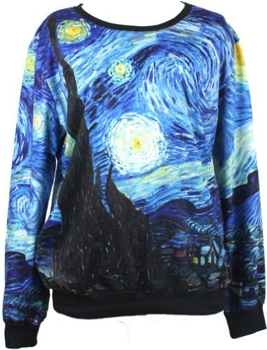 Indrah Neon Galaxy Colorful Patterns Print Sweatshirt Sweaters