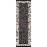 Safavieh CY2727-3908-210 Courtyard Collection 2-Feet 4-Inch by 9-Feet 11-Inch Indoor/ Outdoor Area Runner, Black and Sand