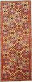 3'11 x 9'11 Red Persian Hand Knotted Wool Ardabil Runner Rug