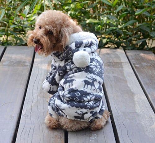 AutumnFall® New Stylish Pet Dog Warm Clothes Puppy Jumpsuit Hoodie Coat Doggy Apparel (M, Gray)
