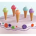 Tag Party Cake Candles, Ice Cream Cones, Set of 5