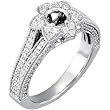 Platinum Diamond Engagement Ring Semimount - 0.67 Ct. - DOES NOT INCLUDE CENTER STONE
