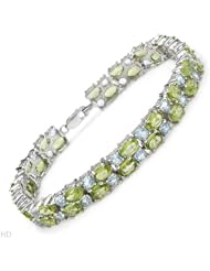 Genuine Morne Rouge (TM) Bracelet. 21.30 Ctw Peridot Sterling Silver Bracelet - Material/Stone: Peridot. 20.1 grams in weight and 7.5 inches in length. 100% Satisfaction Guaranteed.