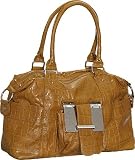 Tanned Yellow Extra-Large Croc Embossed Satchel