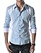 TheLees Mens Casual Slim Fit 2 Tone Long Sleeve Stretchy Shirts