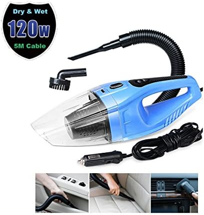 2016 High quality Car vacuum cleaner wet and dry dual-use super suction 5meters 12v,120W tile car vacuum cleaner blue
