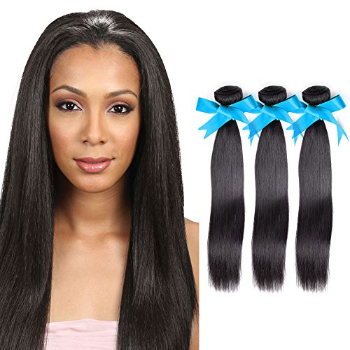 Rechoo Brazilian Virgin Remy Straight Hair Weave Unprocessed Human Hair Extension Silky Straight 3 Bundles 300g