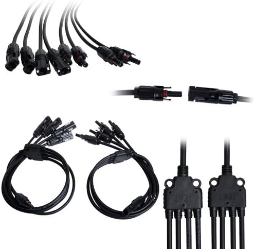 2 Pairs HC4-PV4A Y Type (1 to 4) MC4 Style Branch Solar Panel Cable Connectors(Male & Female)
