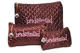 bridesmaid gift 51B4tyySPkL. SL160  Mud Pie Wedding I Do Quilted Satin Cosmetic Bags, Bridesmaid, Chocolate Brown and Pink