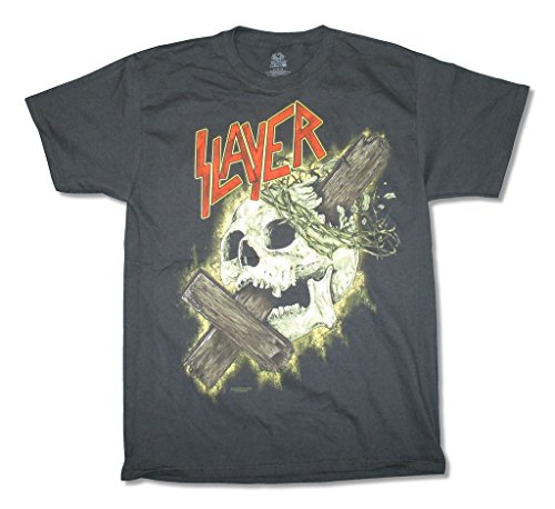 Slayer Cross Through Skull 2015 Tour Mens Black T Shirt