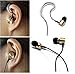 Headphones, In-Ear Earbuds Earphones Headset with Mic Stereo & Volume Control (Golden)