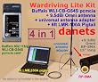 (4 in 1 WarDriving Kit): Buffalo PCMCIA Card WLI-CB-G54S 54/*125Mbps WiFi + 9.5dBi Omni Antenna 2.4GHz + RF Stand + 6ft RF Cable (LMR-100A) with RP-SMA to MC Card