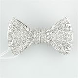14K White Gold Diamond Bow Pin