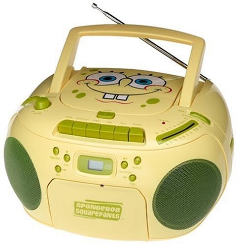 SpongeBob SquarePants CD Boombox, Cassette, AM/FM Radio - Yellow SpongeBob SquarePants CD Boombox, Cassette, AM/FM Radio - Yellow