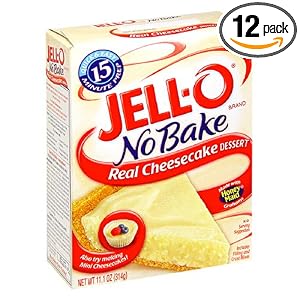 Jell-O No-Bake Real Cheesecake Dessert, 11.1-Ounce Boxes (Pack of 12) by JELL-O