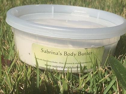 Sabrina's Scented Body Butter.... Made of Whipped Shea Butter, Cocoa Butter, Aloe Vera, Coconut Oil, Grape Seed Oil, Black Seed Oil, Avocado and Vitamin E...8oz Container (Lavender)