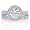 Sterling Silver Ring Round Cubic Zirconia CZ Ring Set - Women's Valentine Engagement Ring Set Size 4