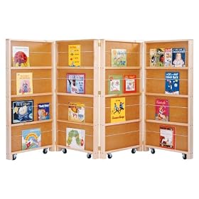 Jonti-Craft 0267JC 4-Sided Mobile Library Bookcase, Maple