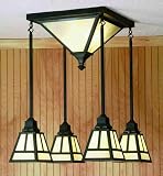16Sq Mission 4 Lt Semi-Flush Ceiling Fixture