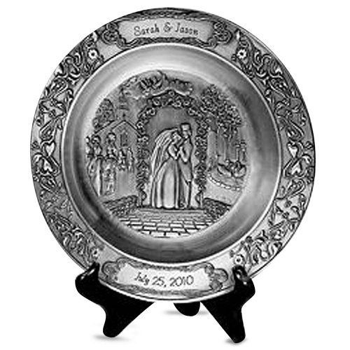 Personalized Wedding Pewter Plate - Wedding Gifts