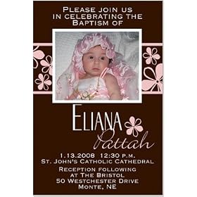 Photo Christening and Baptism Invitations - Modern - Blossom