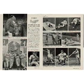 The BROOKLYN DODGERS - They Practice And Play Hard At Spring Training In Havana, Cuba. Larry MacPhail and Leo Durocher, behind the batting cage, watch Dodger rookies go through hitting drill in Havana. Dolph Camilli, (1B), Billy Herman (2B), PeeWee Reese (SS) and Arky Vaughan (3B) recently obtained from the Pirates. Leo Durocher exercises the best vocal cords in baseball. Pictured are Charley Herbert, Peewee Reese, Fred Fitzsimmons, Ed "Rube" Albosta, Mickey Owen, Coach Charley Dressen, "Pistol Pete" Reiser, Joe "Muscles" Medwick, Cliff Dapper, Dolph Camilli, Johnny Rizzo and Arky Vaughan. ..... 1942 LIFE Magazine Article, A4845.