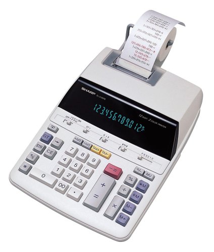 Sharp EL-2196BL Heavy Duty Color Printing Calculator with Clock and Calendar