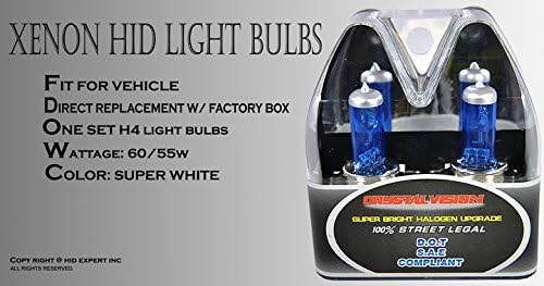 H4 9003 HB2 M-BOX 12V 60/55W High Low Xenon HID White Direct Replace Bulbs