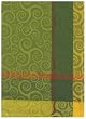 100% Cotton Jacquard Green and Yellow Twirl Dishtowel 18" X 28" Set / 6