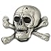 Skull and Crossbones Bullet Hole Pewter Belt Buckle