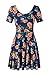 Jc.kube Womens short Sleeve Floral Skater Swing Casual Dress
