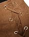 DUBACH Women's High Waist Faux Suede Khaki A-Line Skirt(Khaki,XL)