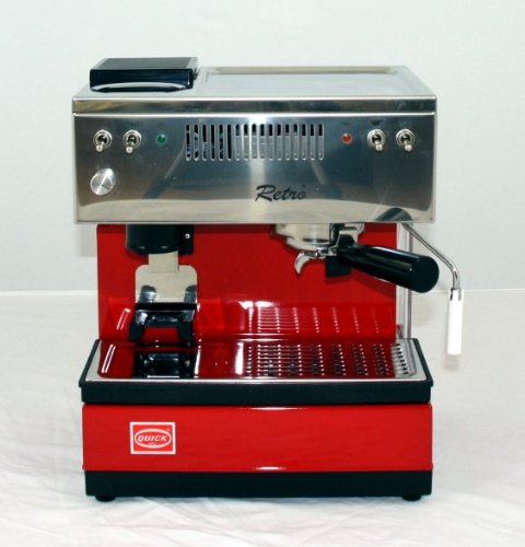 zur Zeit nicht verf�gbar: QuickMill 0835 Espressomaschine Retro rot mit M�hle - Espressomaschine